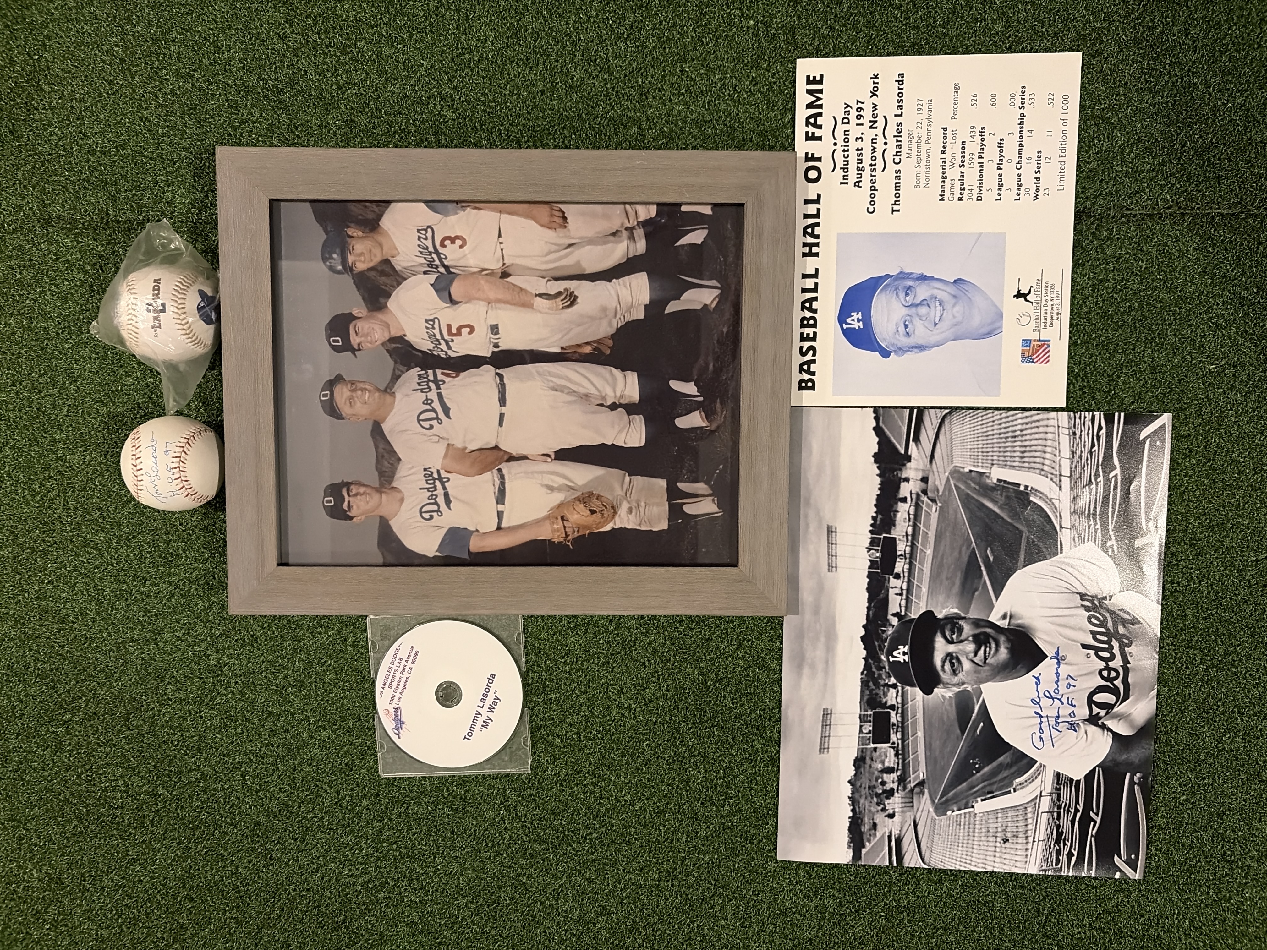 Tommy Lasorda HOF Dodgers Multi-Item Signed Collection