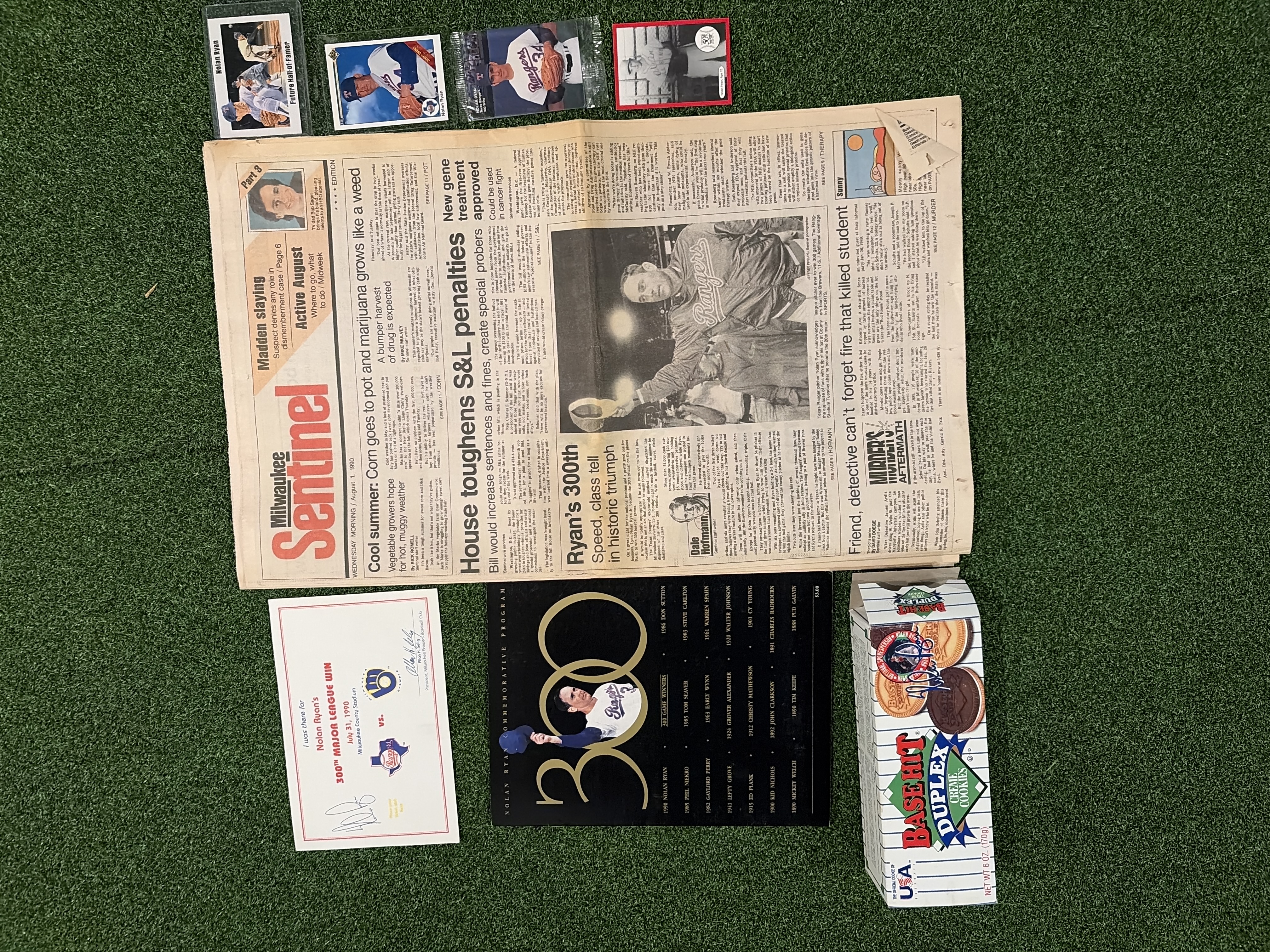 Nolan Ryan 300th Win Milwaukee Sentinel Newspaper & Ephemera Lot